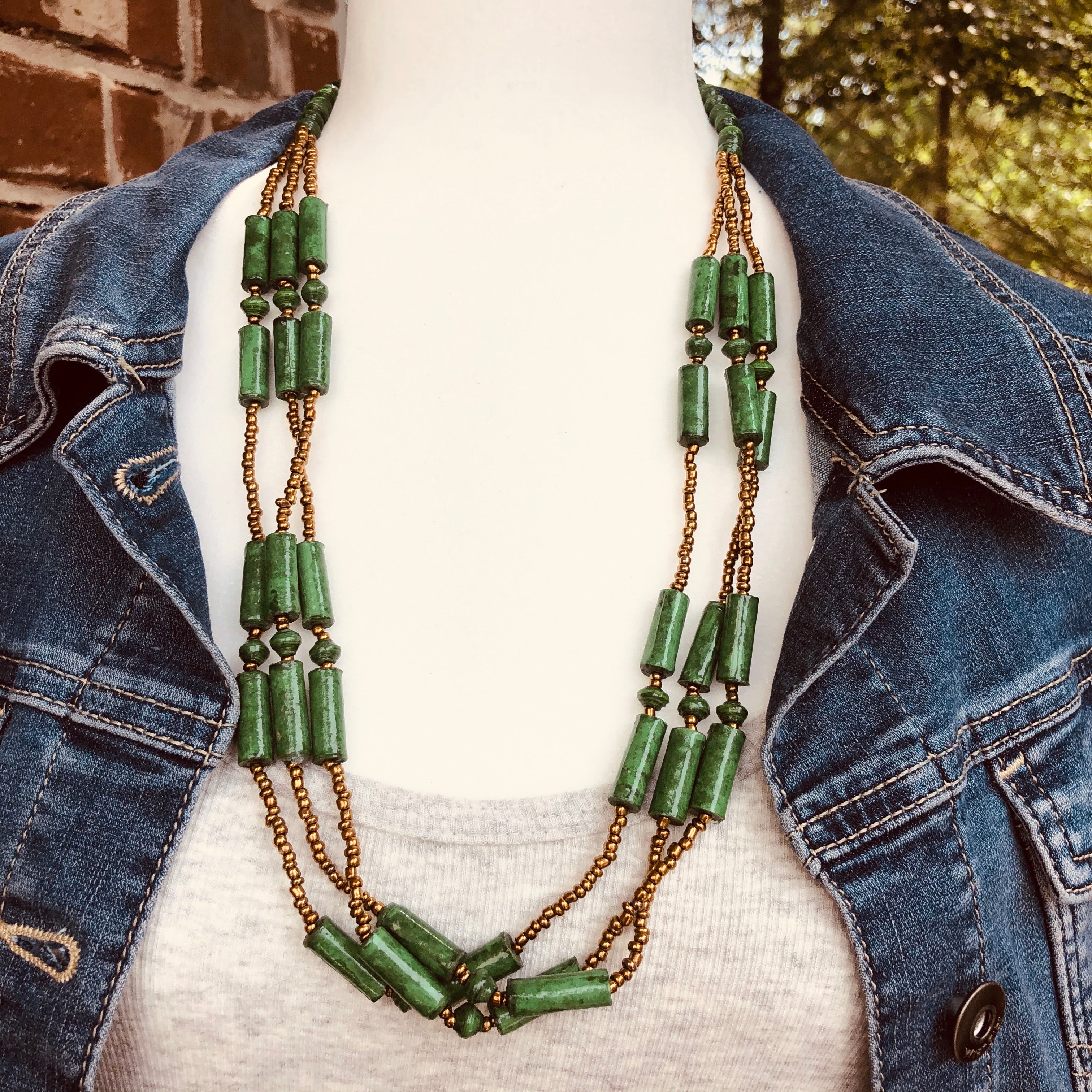 Buy Long Green Beaded Necklace Set Online – Gehna Shop